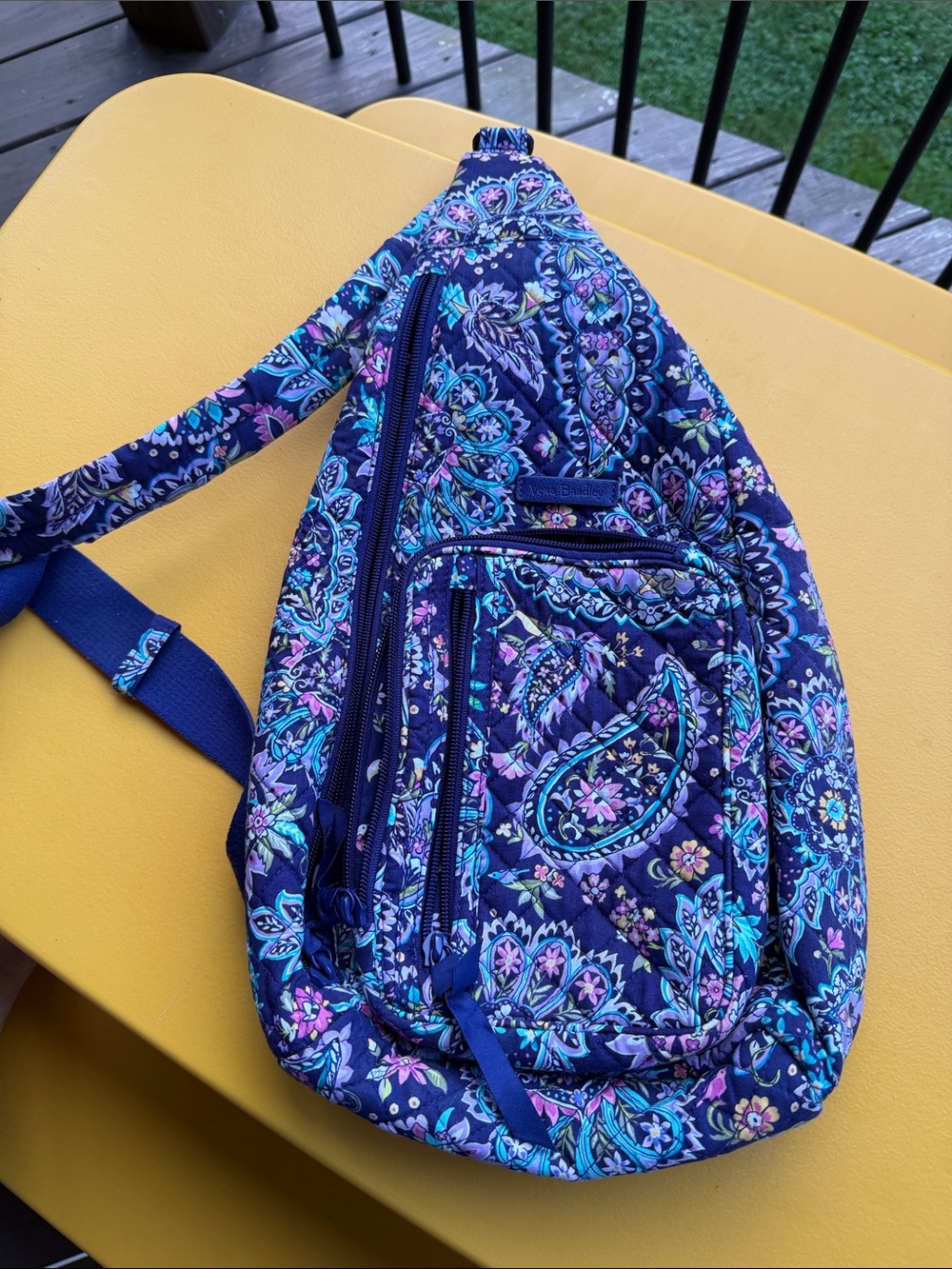 Vera Bradley Purple Paisley Quilted Floral Paisley Crossbody Sling